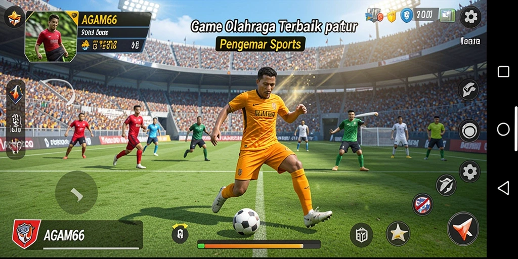 Tampilan gameplay AGAM66 yang penuh aksi olahraga.