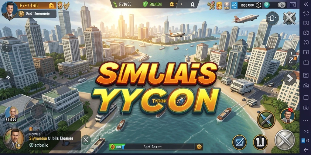 Screenshot dari gameplay menarik F7F7 yang menunjukkan simulasi bisnis.