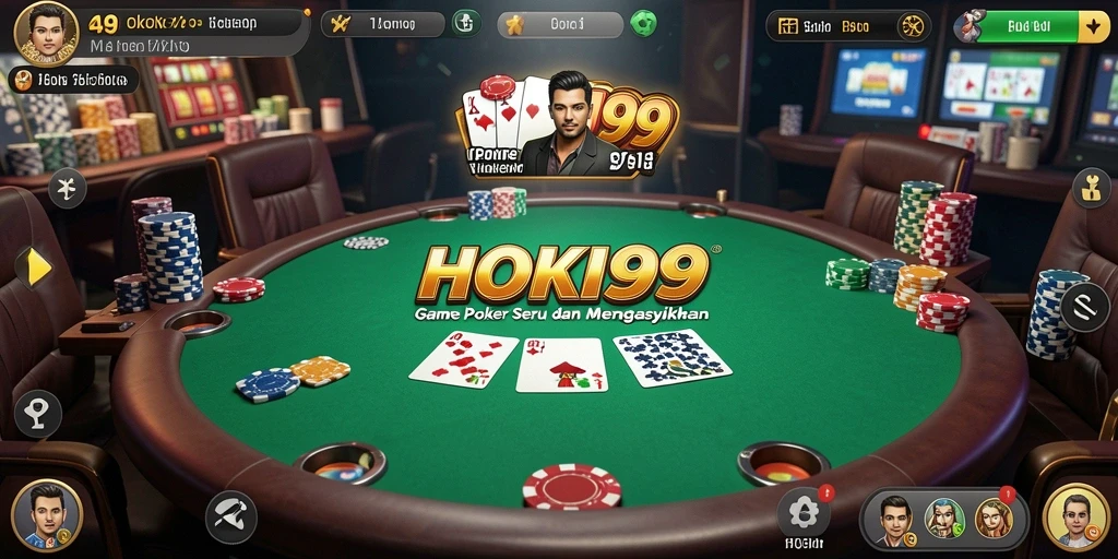 Screenshot gameplay HOKI99 menampilkan keasyikan dan strategi permainan poker.