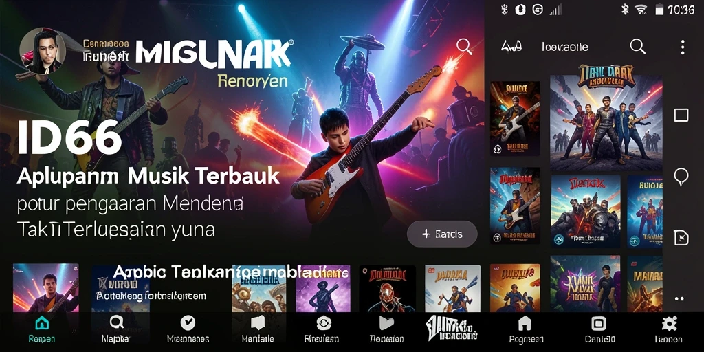 Screenshot ID66 menampilkan antarmuka interaktif dan berbagai fitur musik.