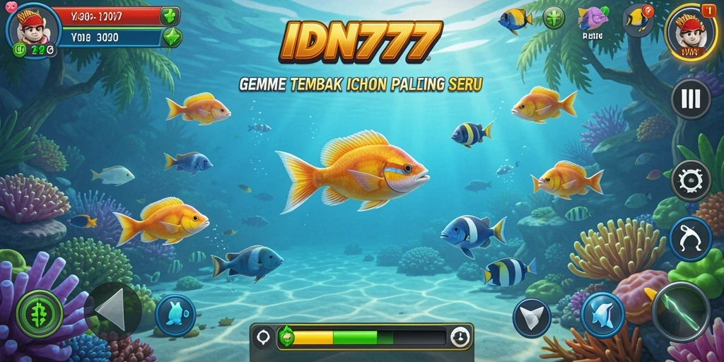 Tampilan gameplay seru saat memburu ikan di IDN777.