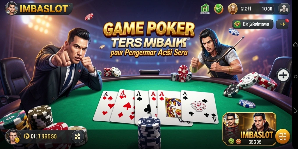 Screenshot gameplay IMBASLOT dengan aksi poker seru