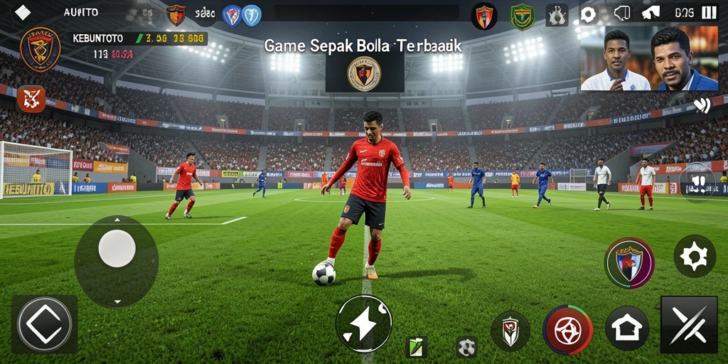 Tampilan gameplay seru KEBUNTOTO yang menampilkan aksi sepak bola nyata.