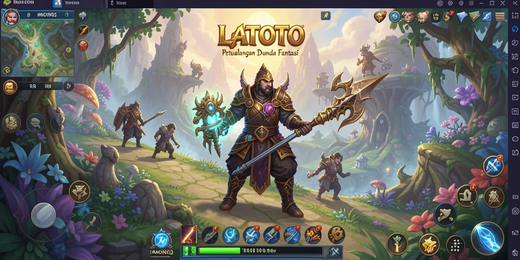 Tampilan seru gameplay LATOTO dalam petualangan MMORPG.