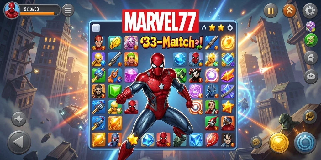 Screenshot gameplay Match-3 yang menampilkan keseruan permainan.