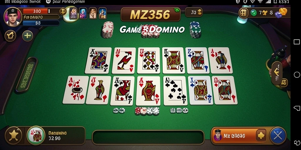Gameplay MZ356 yang seru dengan berbagai mode permainan Domino.