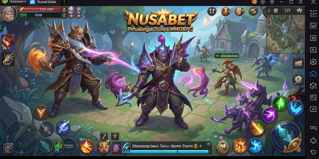 Tangkapan layar NUSABET menunjukkan aksi pertempuran yang mendebarkan dalam dunia MMORPG.