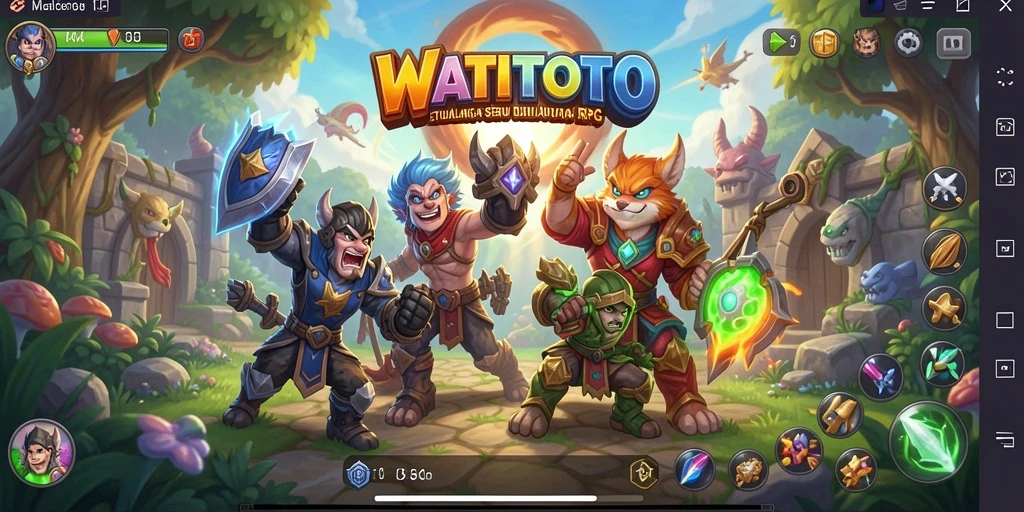 Tampilan gameplay seru dalam WATITOTO di dunia RPG.